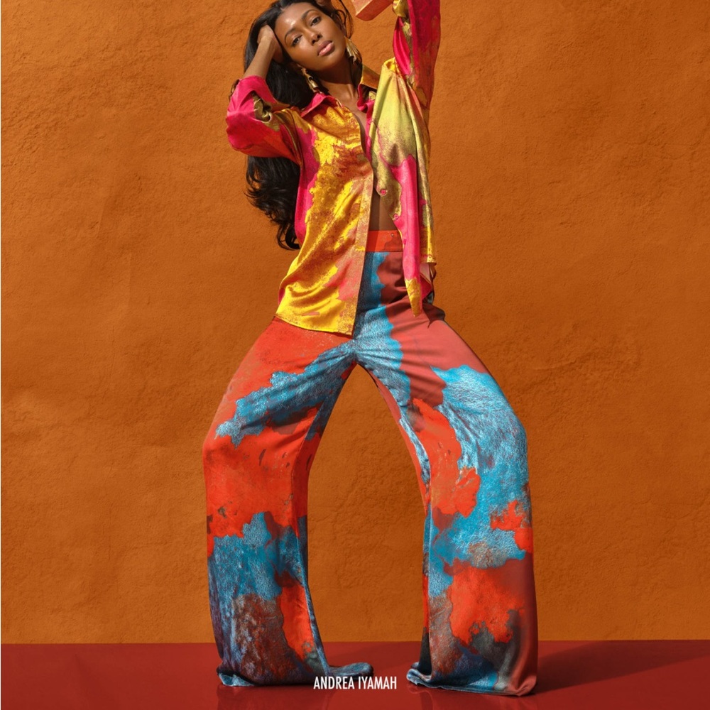 Andrea Iyamah Ara Eros Wide Leg Pants Multicolor Size 6 NWT